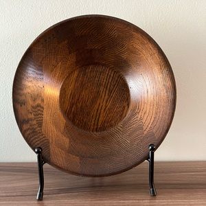 Vintage Wood Salad Serving Bowl